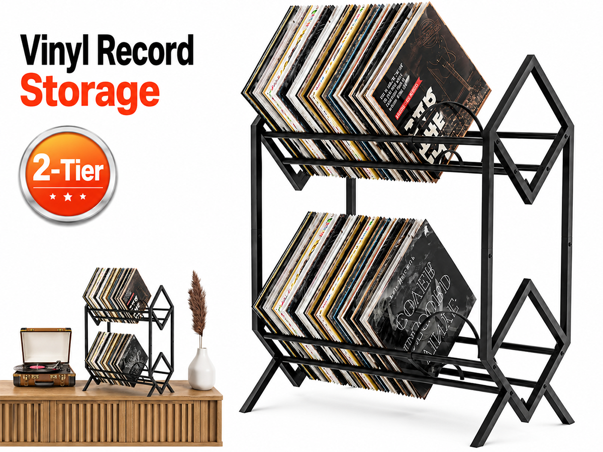 Vinyl Record Storage Holder 2 Tier
