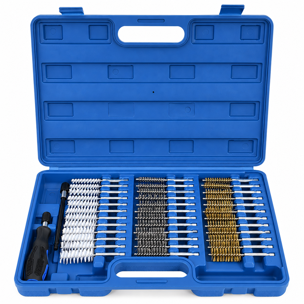 Wire Brush Set 36 Piece Nylon Brass and Stainless Steel Bore Cleaning Brush Kit