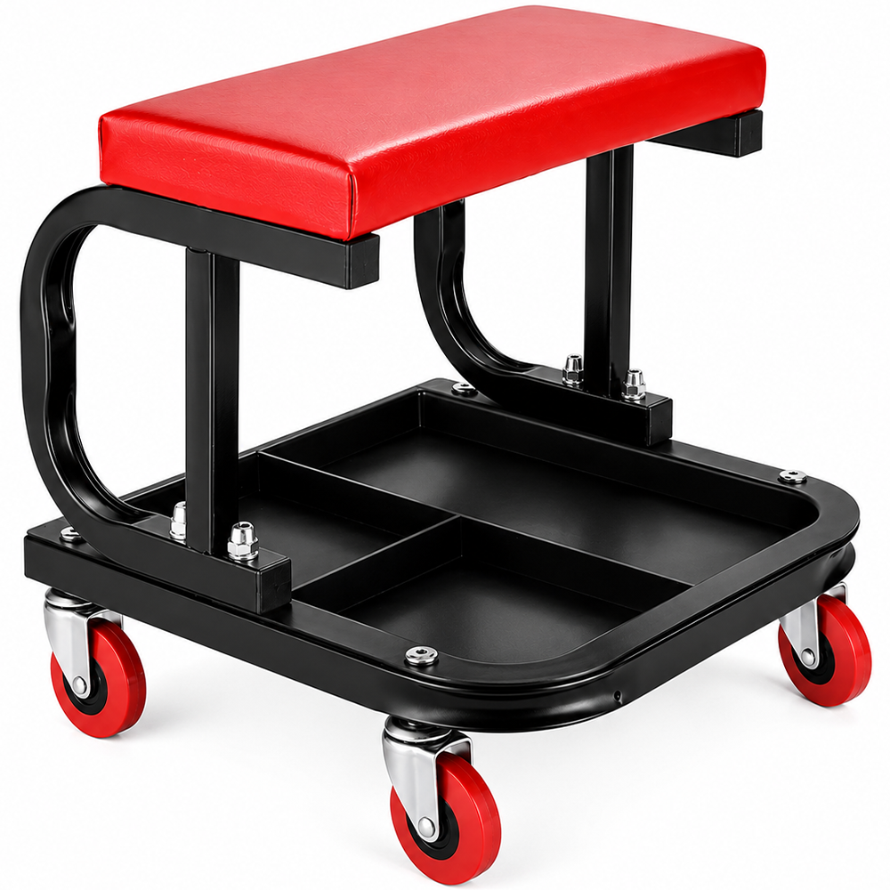 Rolling Workshop Creeper Mechanic Stool 150KG Garage Seat with Tool Tray