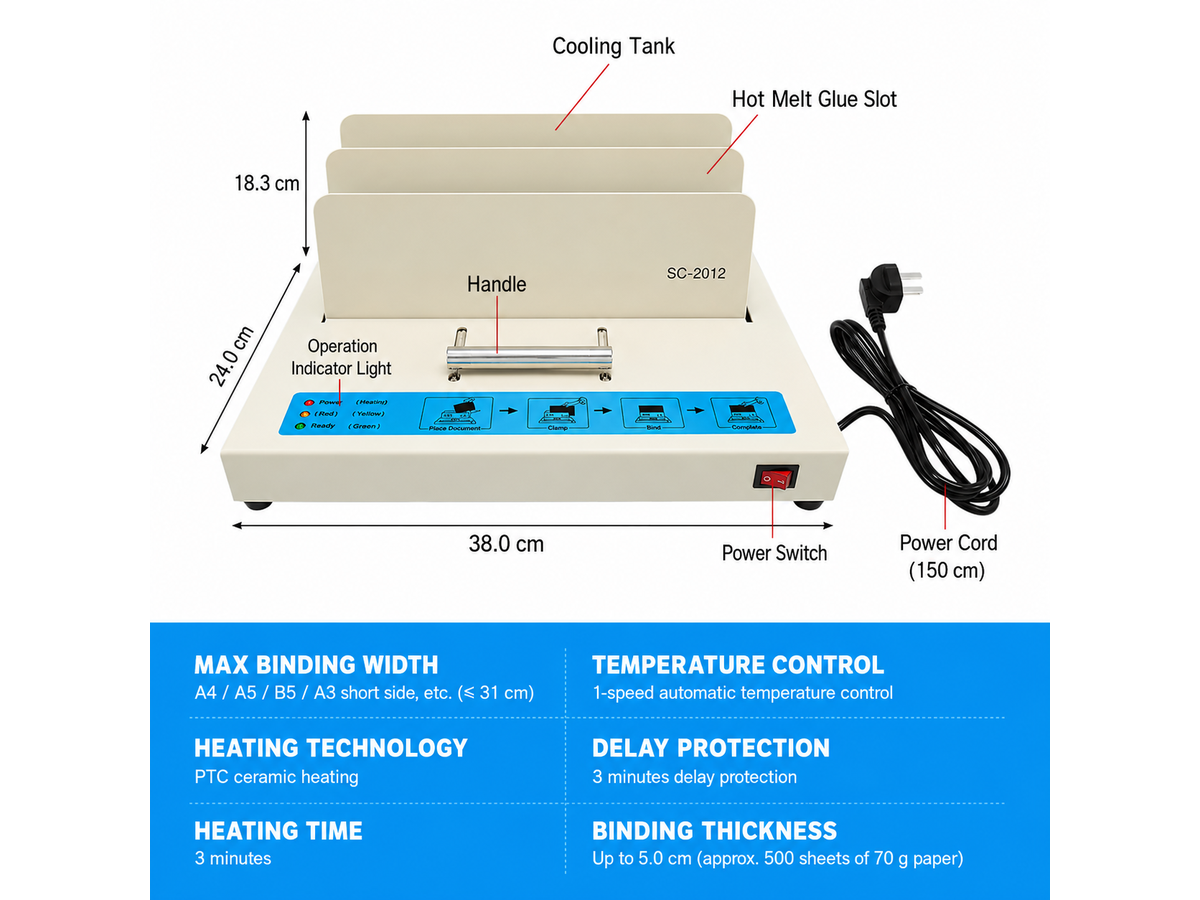 Thermal Binding Machine Electric Hot Melt Glue Book Binder