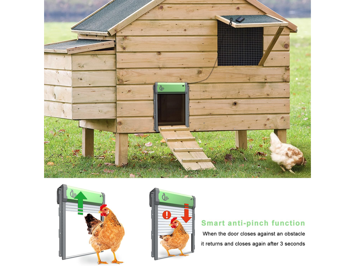 Automatic Chicken Coop Door Solar Powered Coop Door Opener with Remote Control