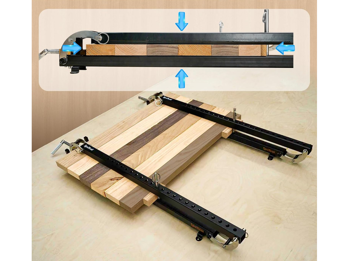 Panel Clamps 24 Inch 2 Pack 4 Way Pressure Steel Woodworking Clamps for Glue Up and Cabinet Projects