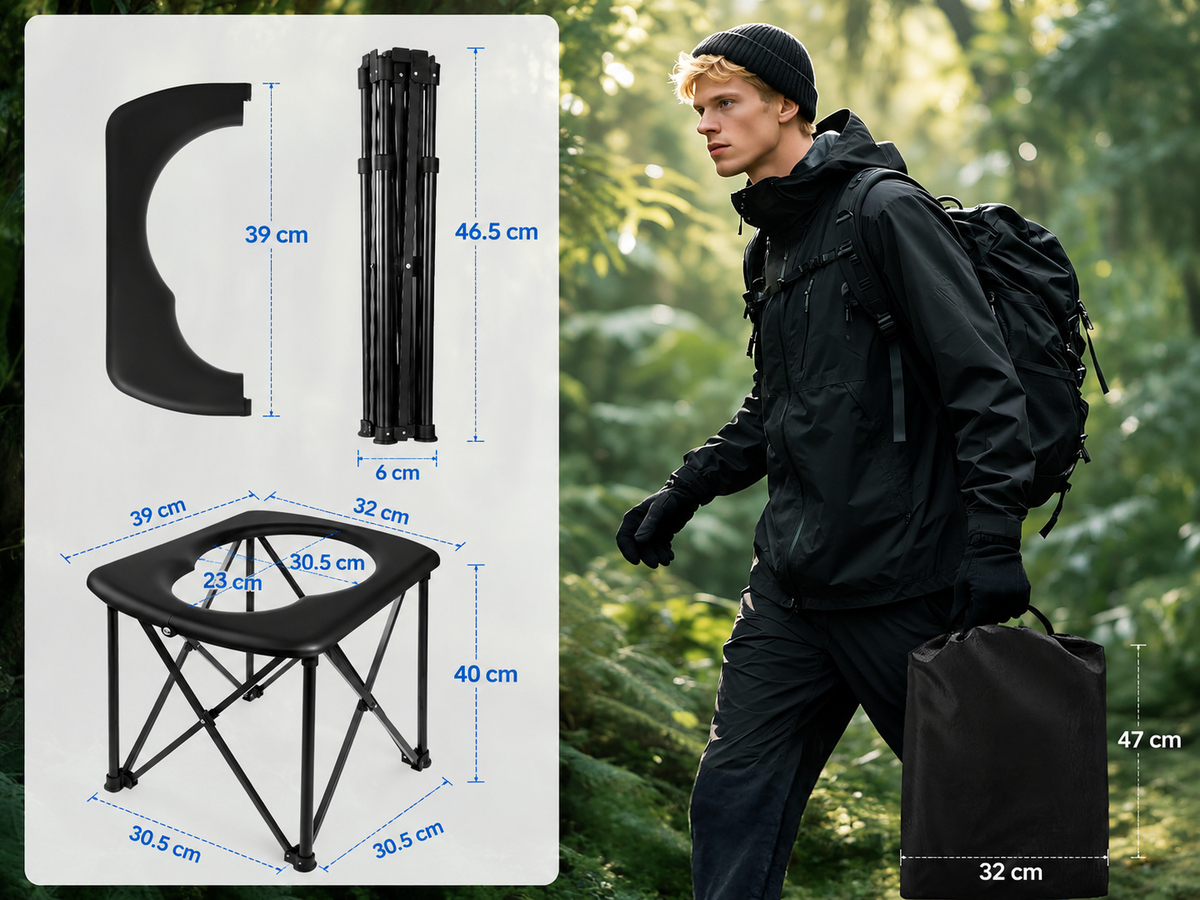 Portable Camping Toilet Foldable Outdoor Portable Toilet