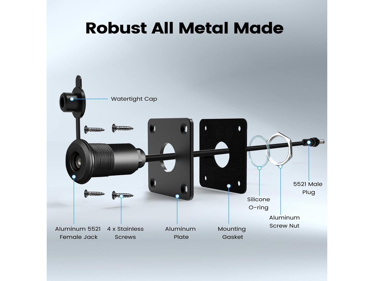 Waterproof DC Socket Passthrough for Starlink Mini