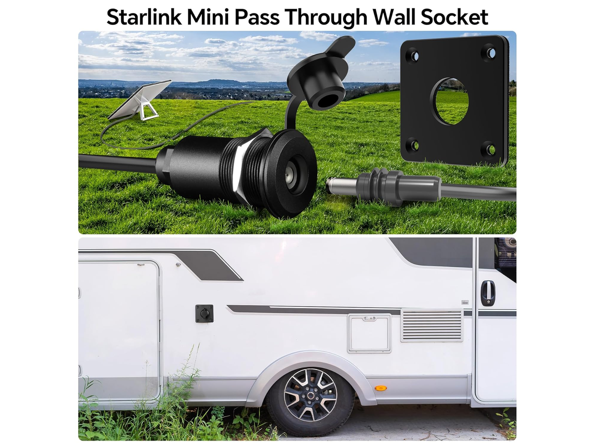 Waterproof DC Socket Passthrough for Starlink Mini