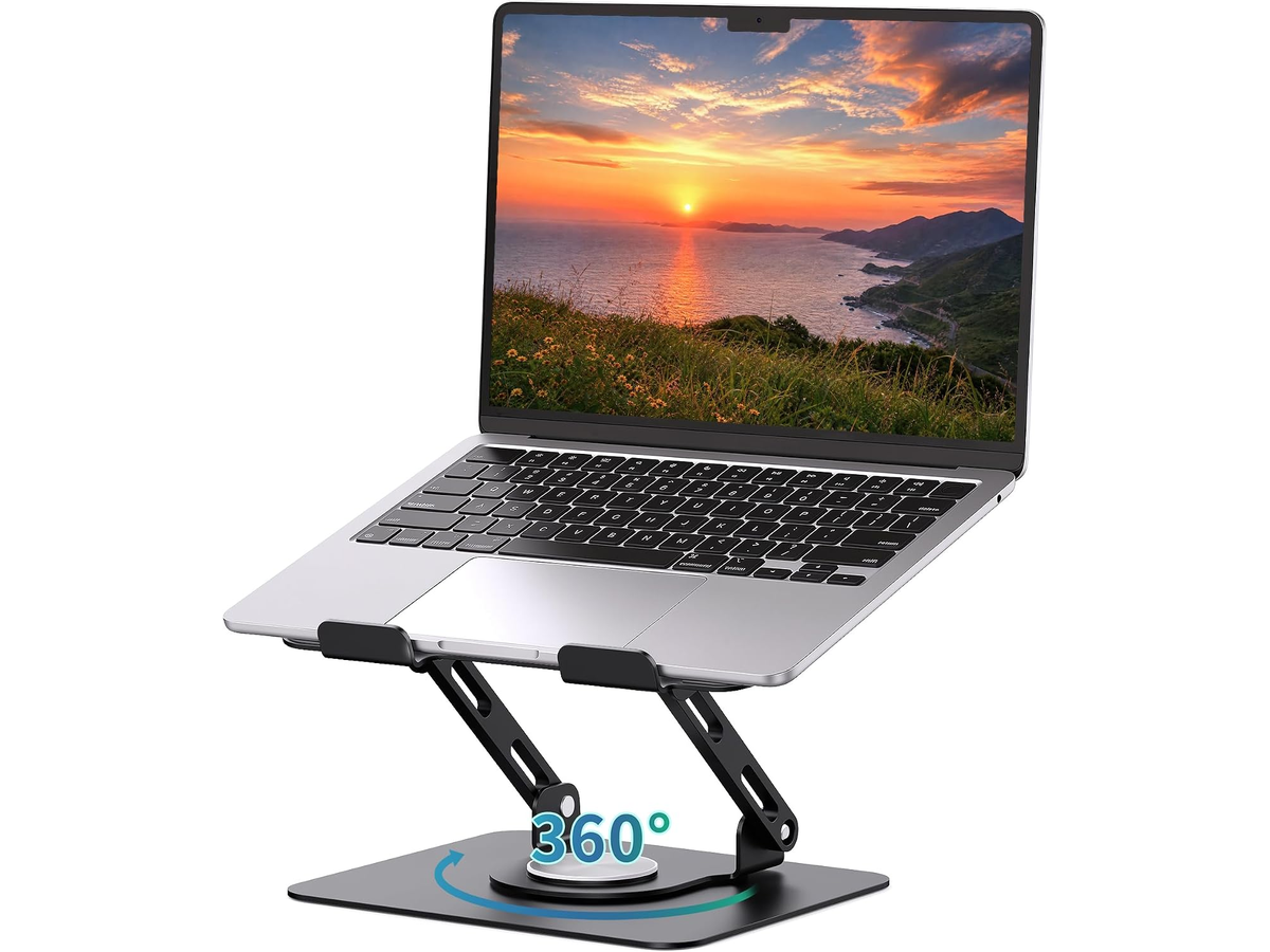 Laptop Stand with 360° Rotating Base Adjustable Foldable Computer Riser