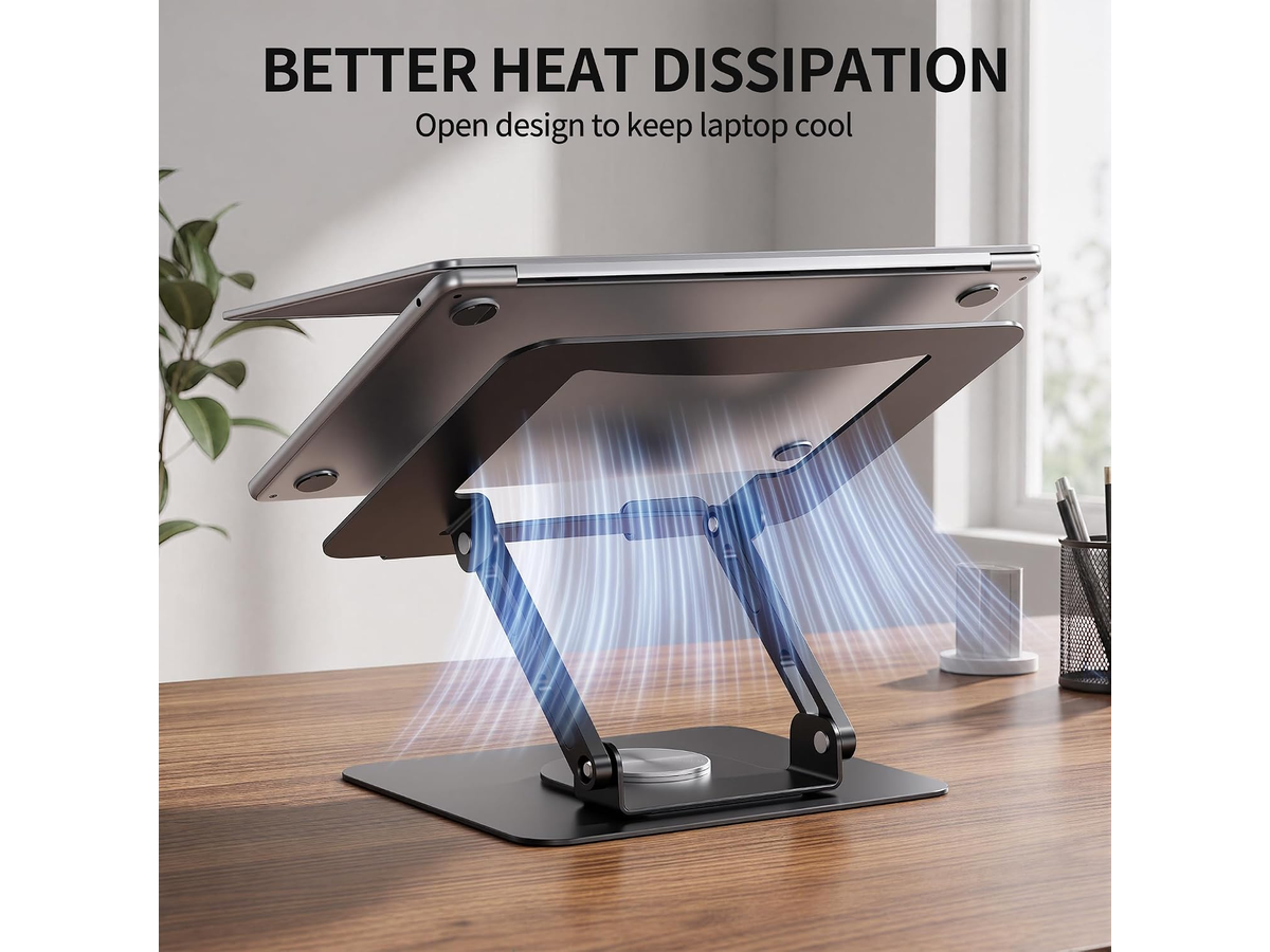 Laptop Stand with 360° Rotating Base Adjustable Foldable Computer Riser