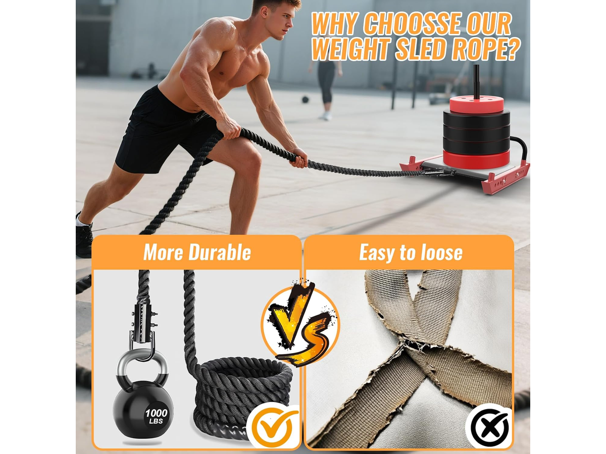 Heavy Duty Training Rope with Carabiner for Fitness and Strength Training