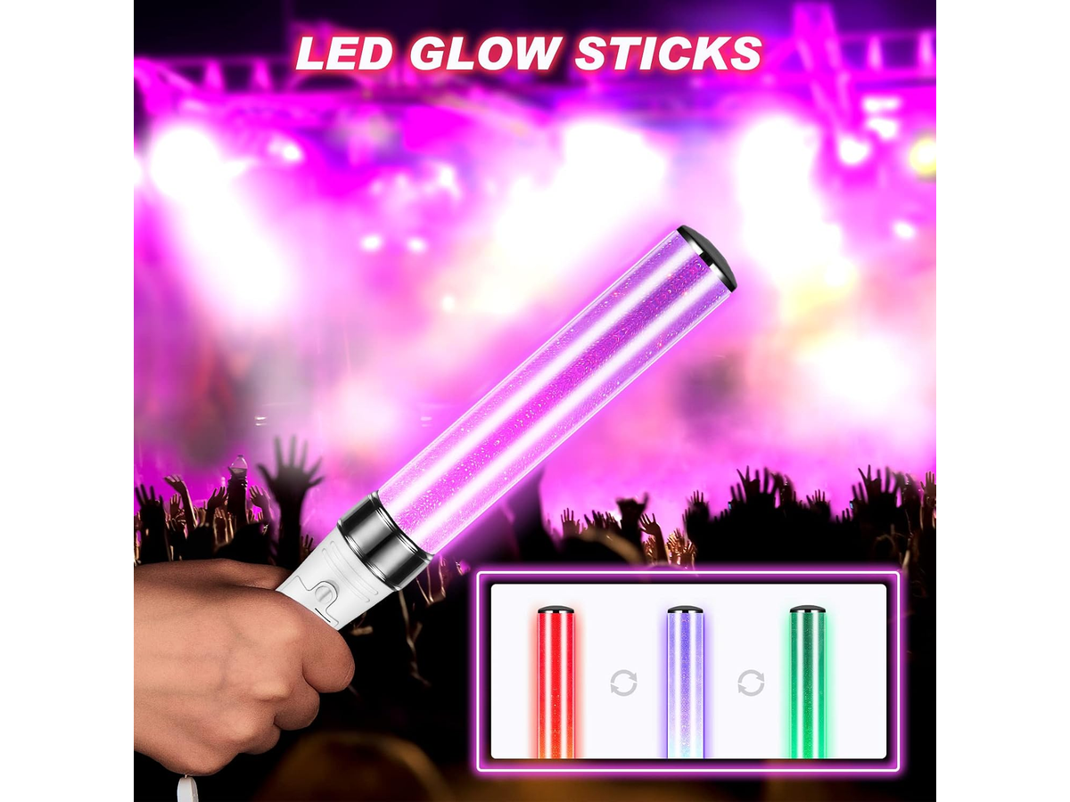 LED Light Stick 15 Color RGB Concert Glow Stick with Color Changing Modes