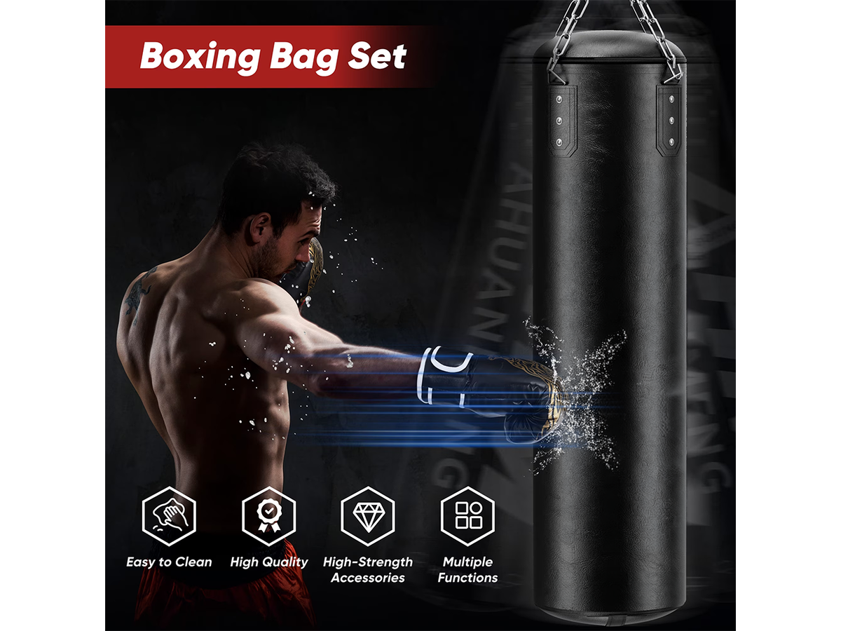 Hanging Boxing Bag Kit 4FT Punching Bag Set with Gloves and Training Accessories