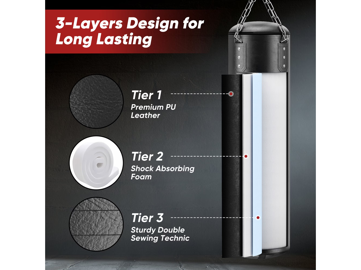 Hanging Boxing Bag Kit 4FT Punching Bag Set with Gloves and Training Accessories