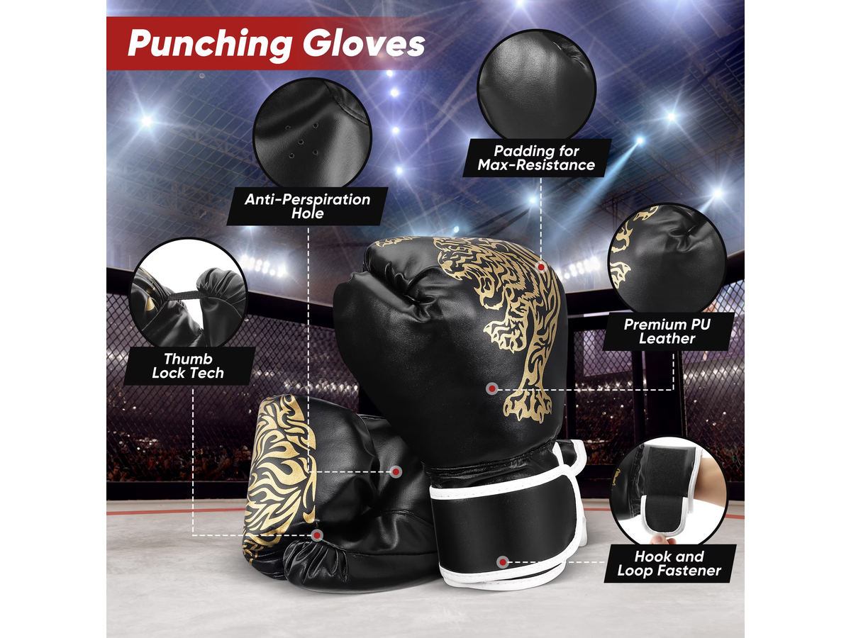 Hanging Boxing Bag Kit 4FT Punching Bag Set with Gloves and Training Accessories