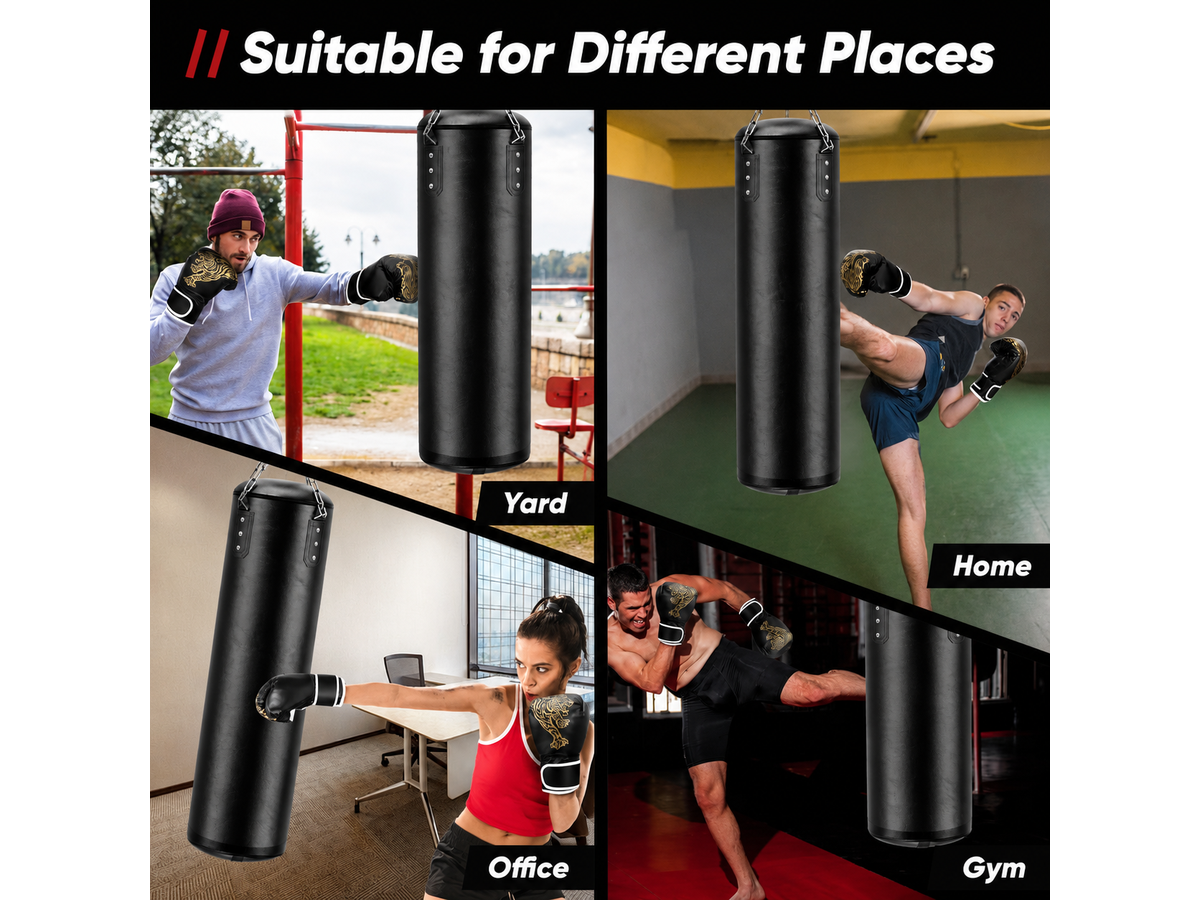 Hanging Boxing Bag Kit 4FT Punching Bag Set with Gloves and Training Accessories