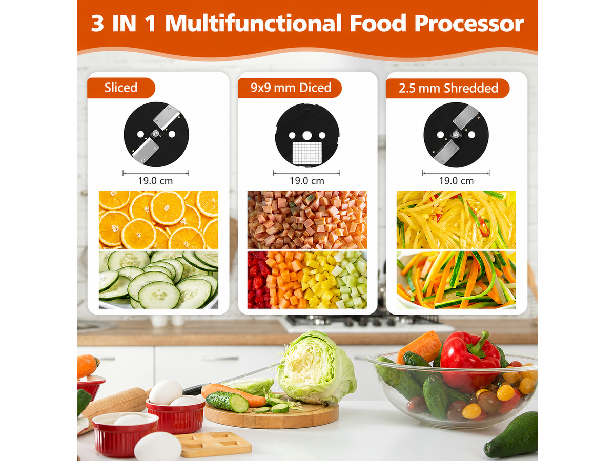 Electric Vegetable Chopper 3 in 1 Multifunction Vegetable Cutter Slicer