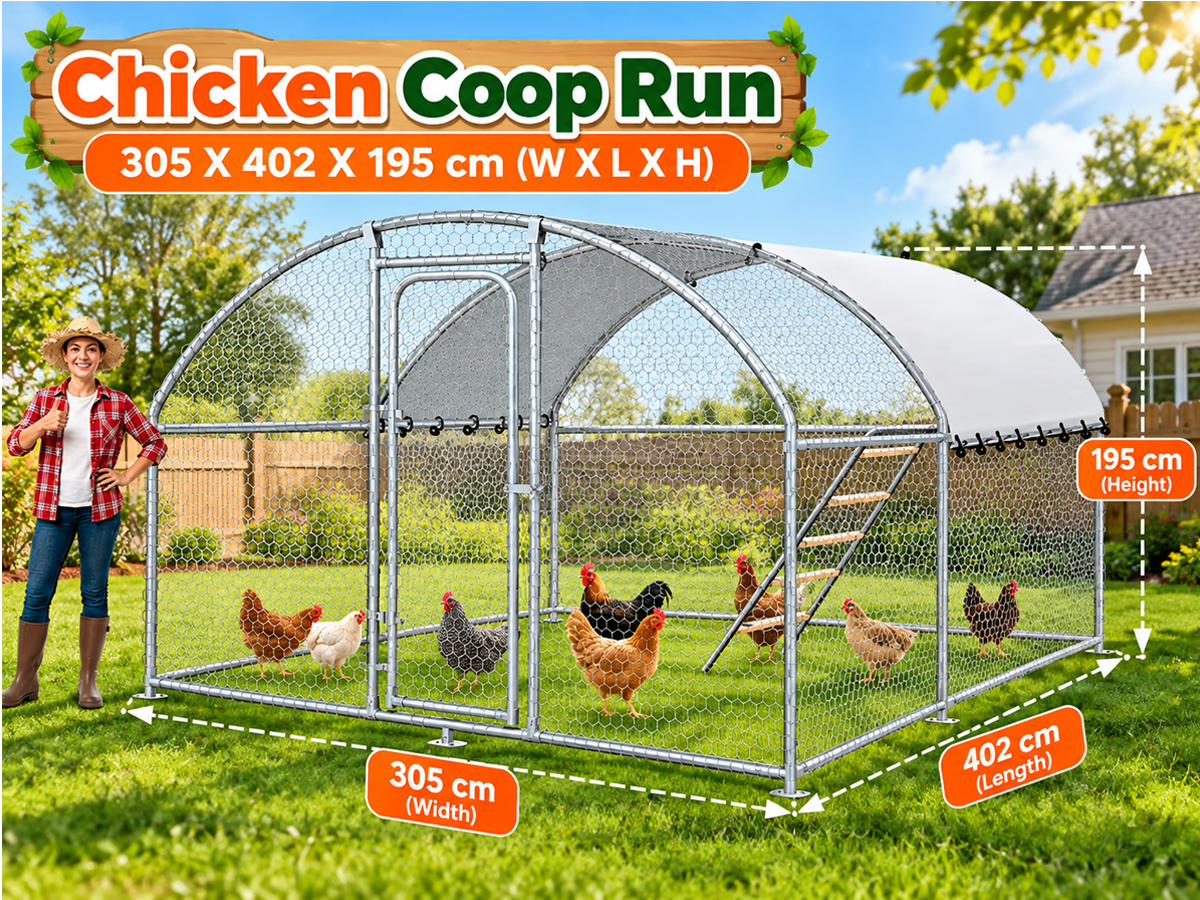 Large Chicken Coop Run 305 X 402 X 195 CM