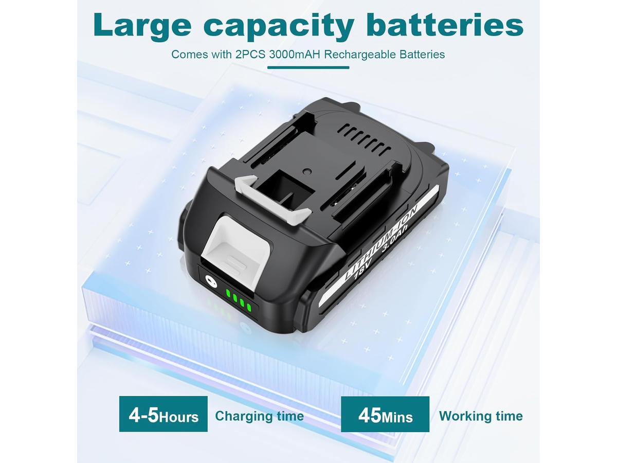Cordless Pressure Washer 21V Portable Power Washer with 2 Batteries 6 in 1 Nozzle