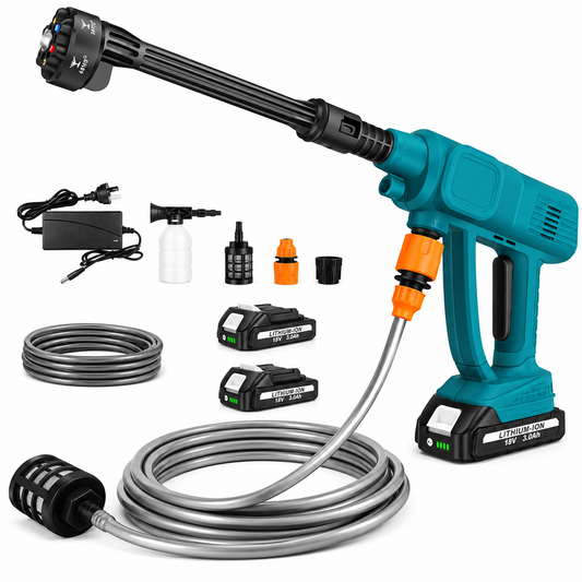 Cordless Pressure Washer 21V Portable Power Washer with 2 Batteries 6 in 1 Nozzle