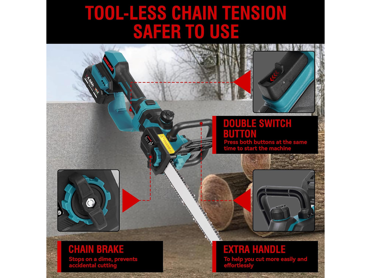 Cordless Chainsaw 12 Inch Brushless Telescopic Pruning Saw