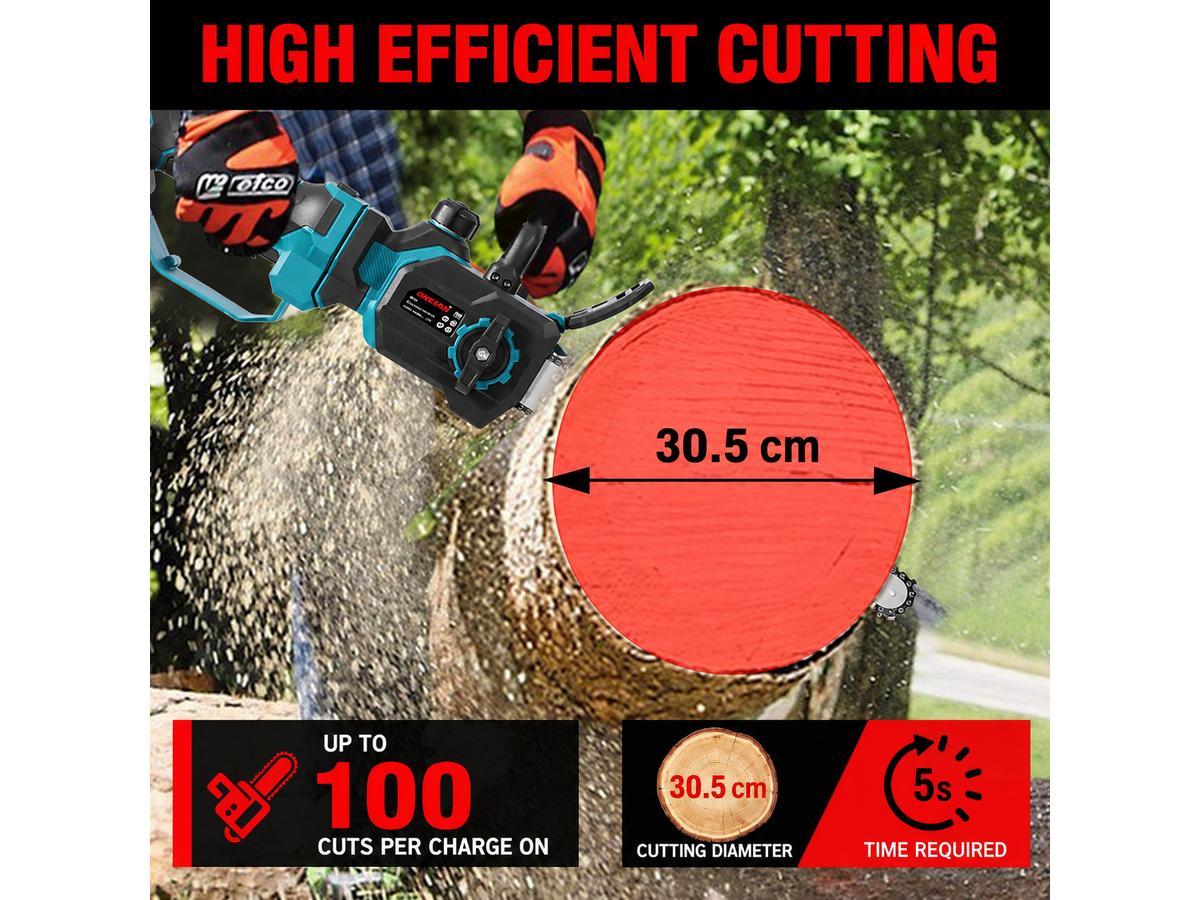 Cordless Chainsaw 12 Inch Brushless Telescopic Pruning Saw