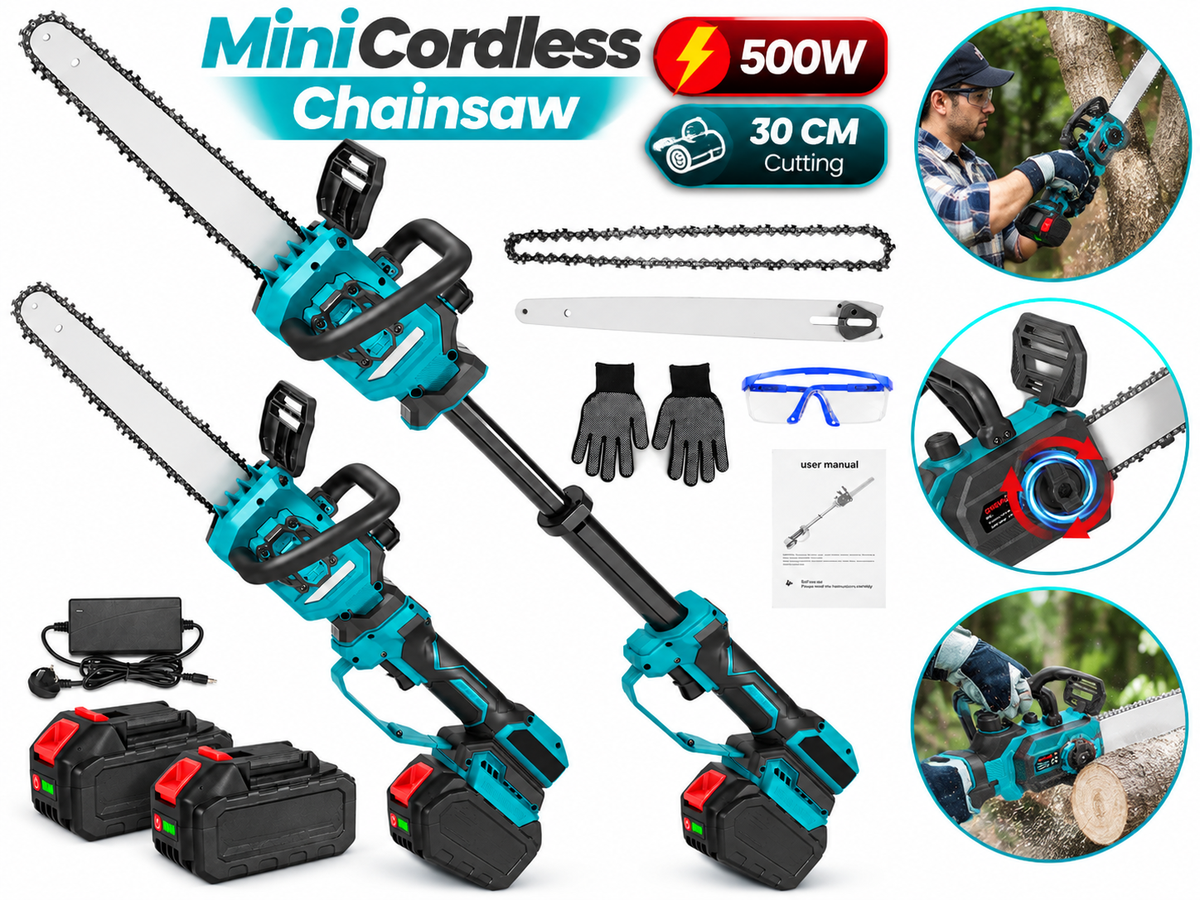 Cordless Chainsaw 12 Inch Brushless Telescopic Pruning Saw