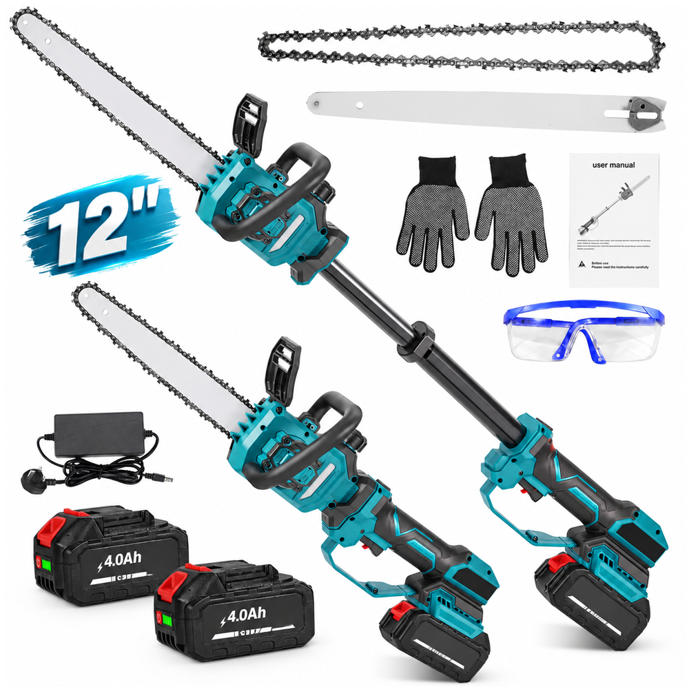 Cordless Chainsaw 12 Inch Brushless Telescopic Pruning Saw