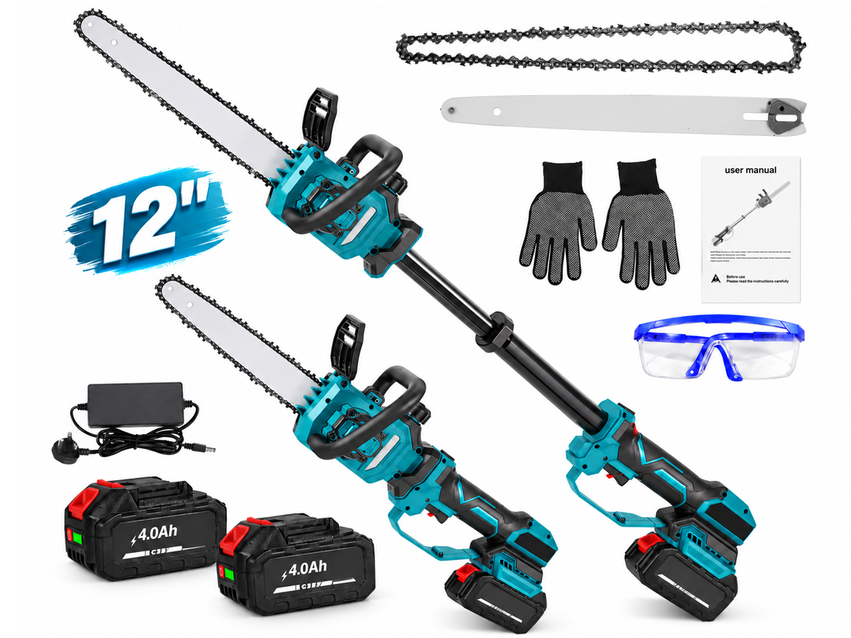 Cordless Chainsaw 12 Inch Brushless Telescopic Pruning Saw