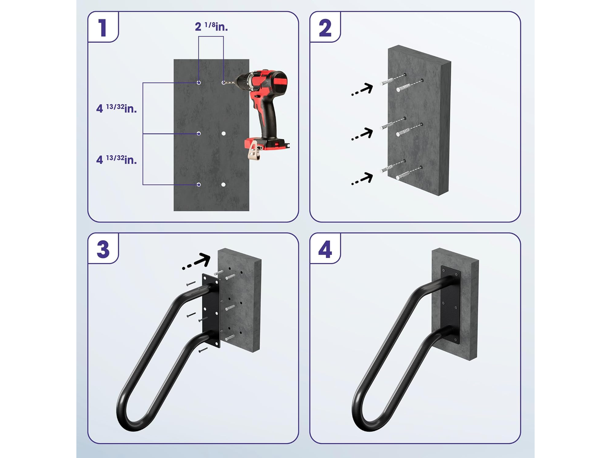 Wall Mount Handrail for Outdoor Steps U Shaped Stair Safety Grab Bar