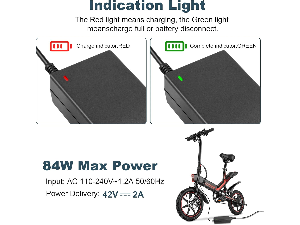 Electric Scooter Charger 42V 2A 84W 6 in 1 Universal Charger with Adapter Cables