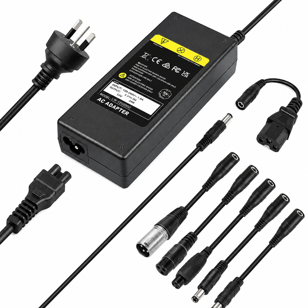 Electric Scooter Charger 42V 2A 84W 6 in 1 Universal Charger with Adapter Cables