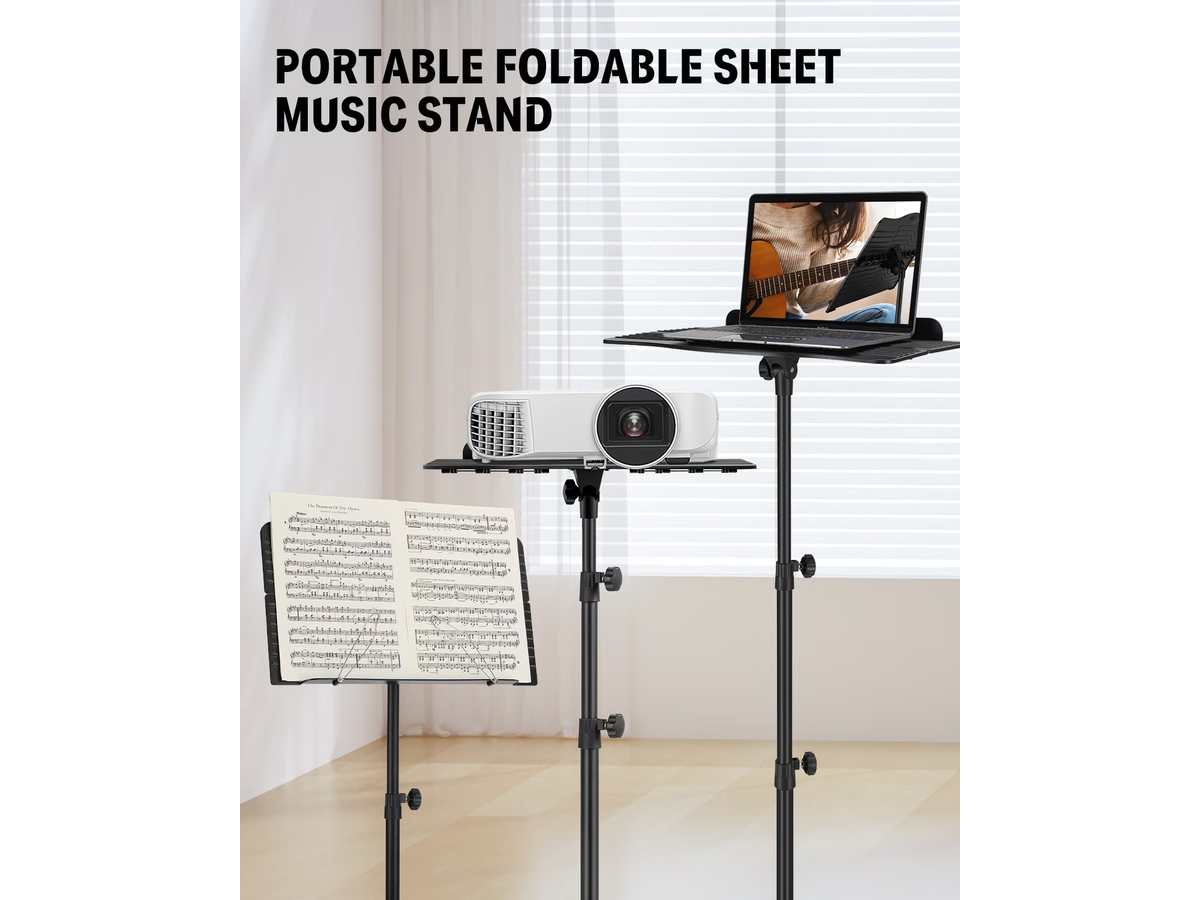 Sheet Music Stand with Detachable Hanger for Guitar
