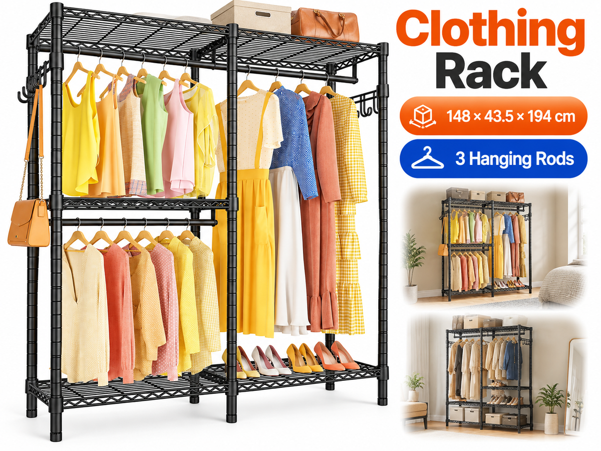 Metal Wardrobe Clothes Rack Clothes Organizer