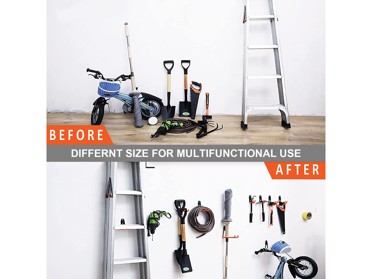 Garage Storage Hooks 16 Pack Heavy Duty Steel Wall Mount Tool Organizer