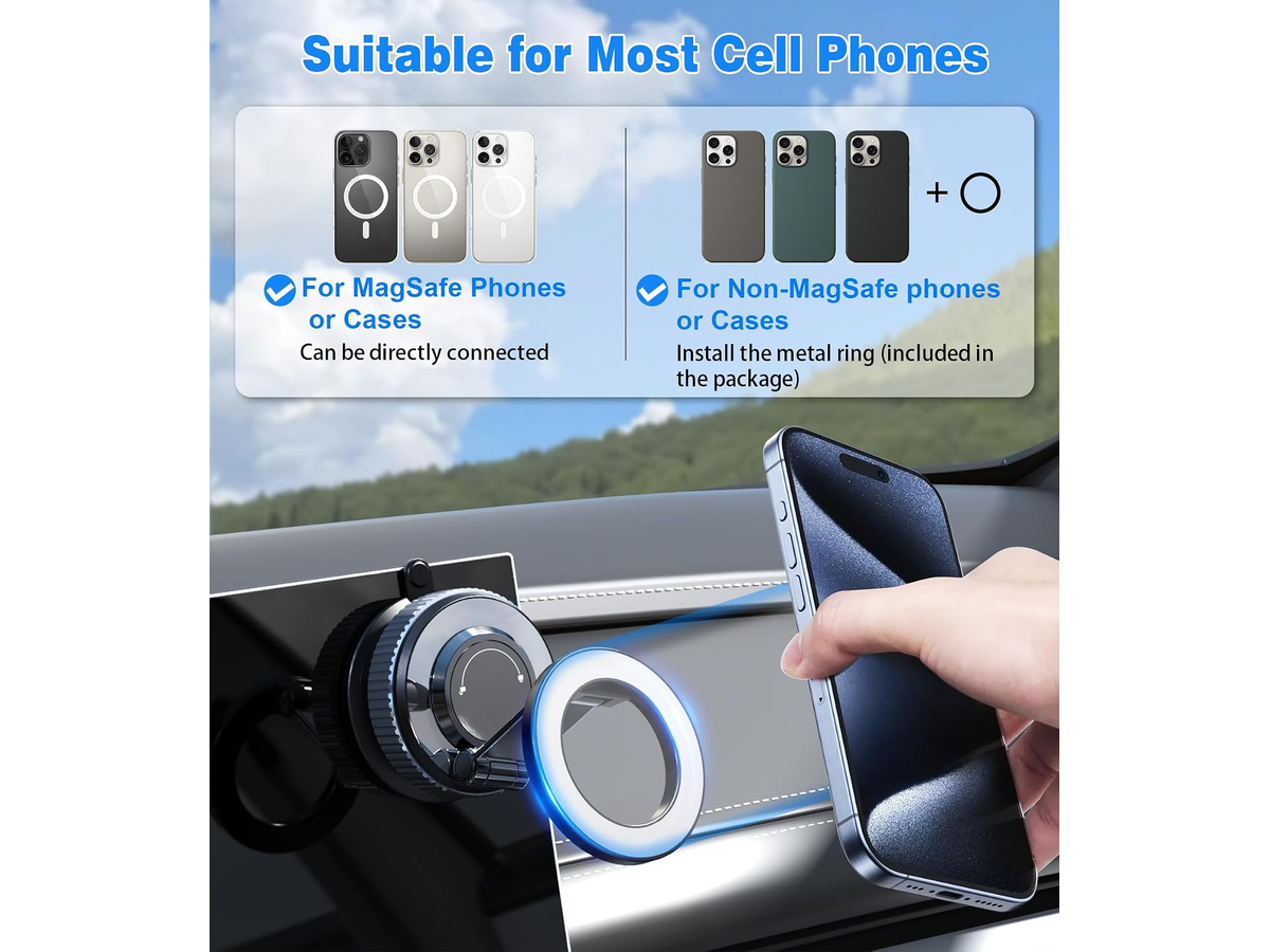 MagSafe Car Phone Holder 360 Degree Adjustable Aluminium Alloy Mag Mount