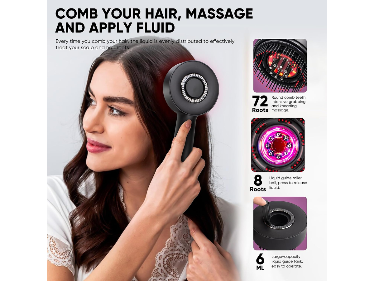 2 In 1 Scalp Massager Hair Oil Applicator Electric Massage Brush with Oil Dispenser