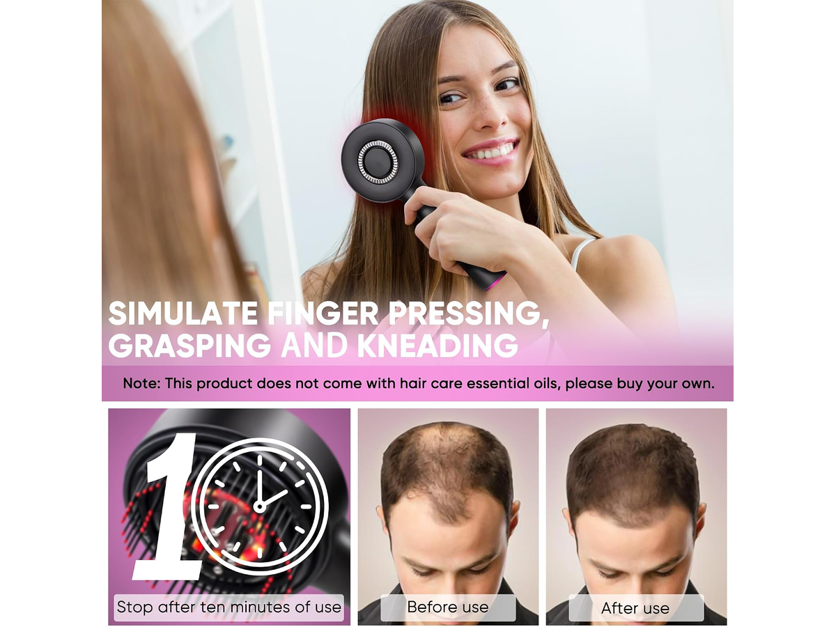 2 In 1 Scalp Massager Hair Oil Applicator Electric Massage Brush with Oil Dispenser