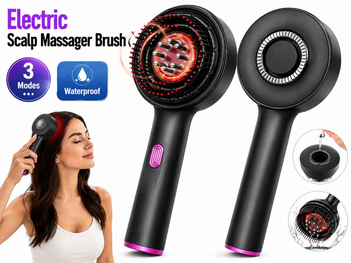 2 In 1 Scalp Massager Hair Oil Applicator Electric Massage Brush with Oil Dispenser