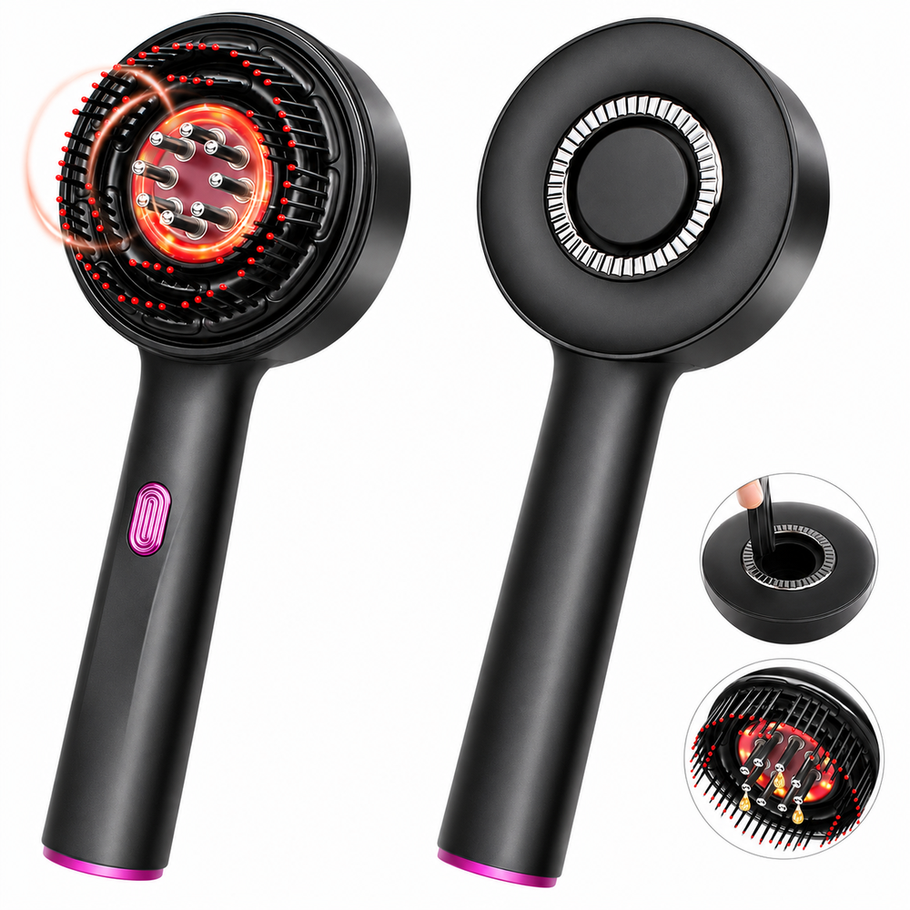 2 In 1 Scalp Massager Hair Oil Applicator Electric Massage Brush with Oil Dispenser