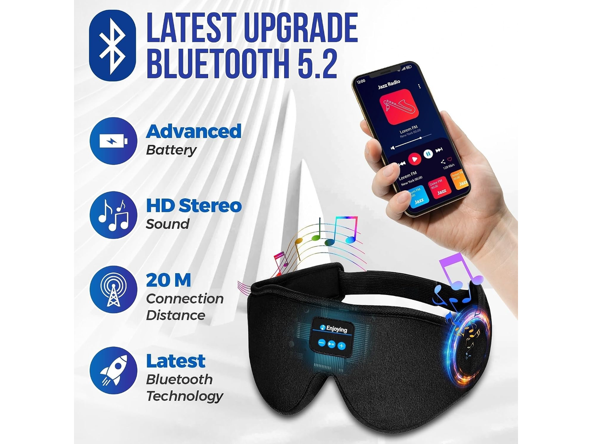 Sleep Eye Mask Bluetooth Headphone 3D Wireless Sleeping Headphones