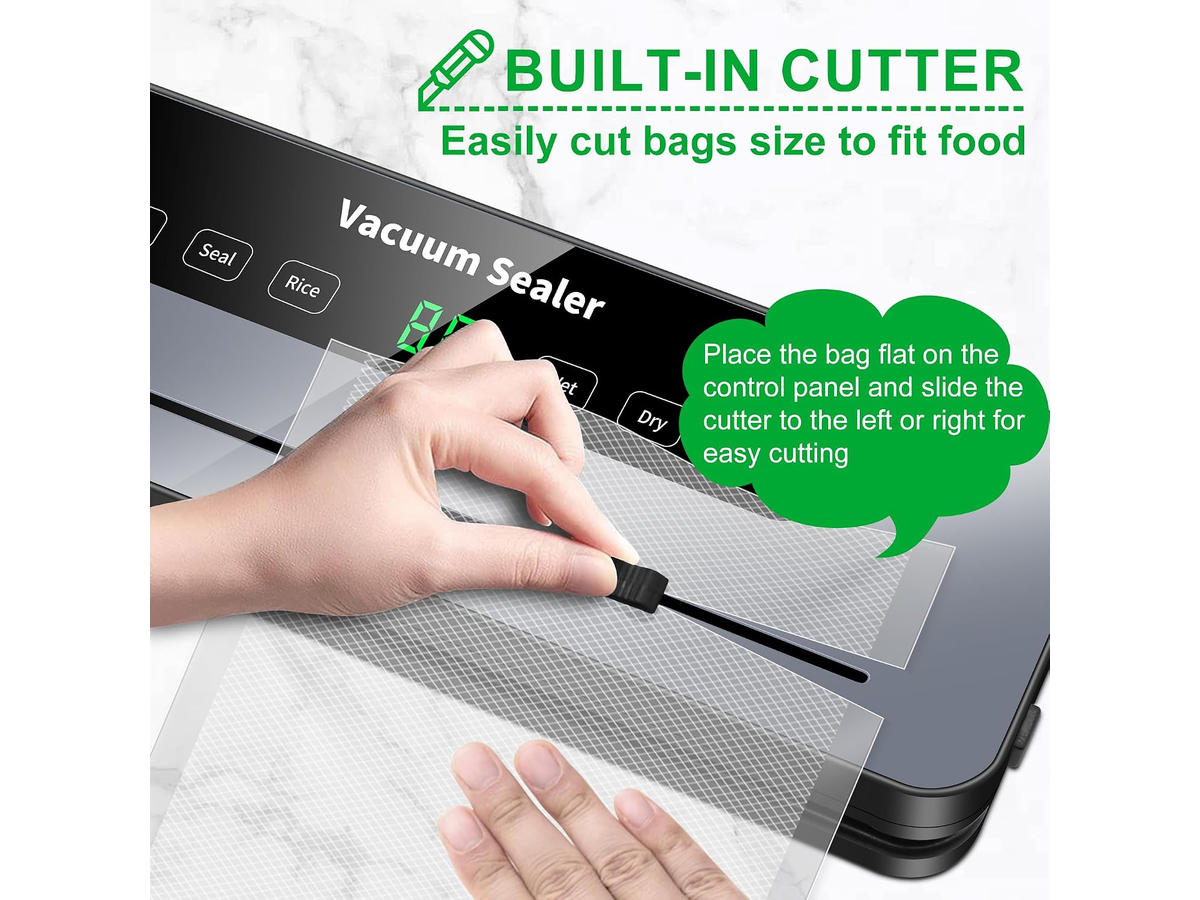 Vacuum Food Sealer Machine 7 Mode Dual Pump Automatic Sealer with Cutter and Bag Storage