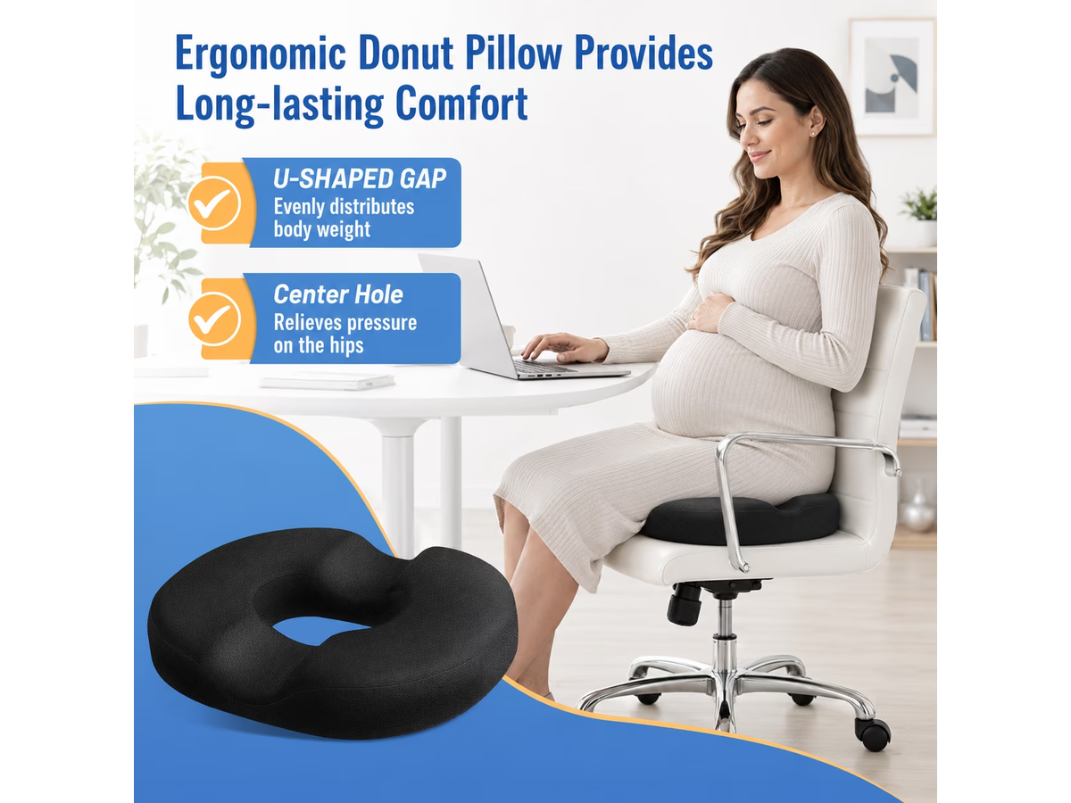 Memory Foam Donut Seat Cushion Pillow