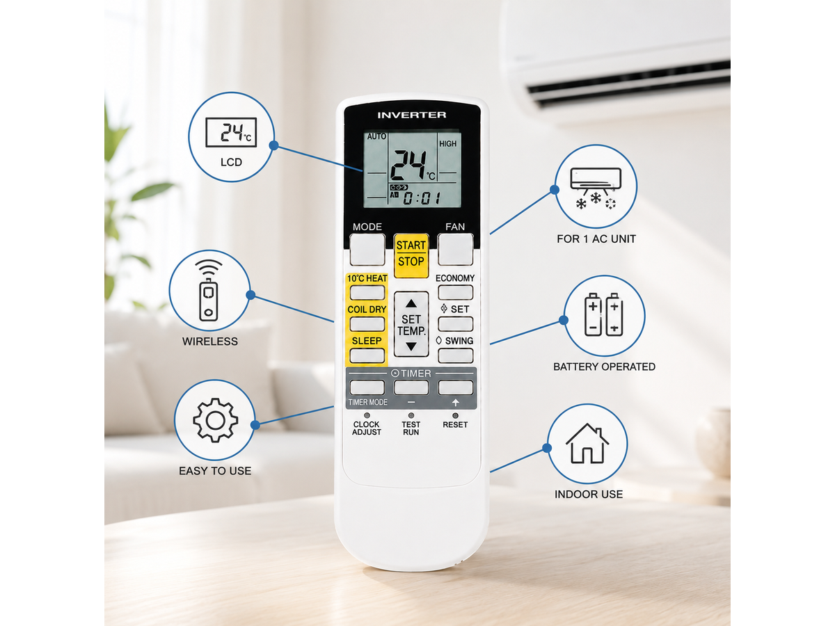 Fujitsu Air Conditioner Remote Control Replacement AR RAE1E IR Wireless AC Remote