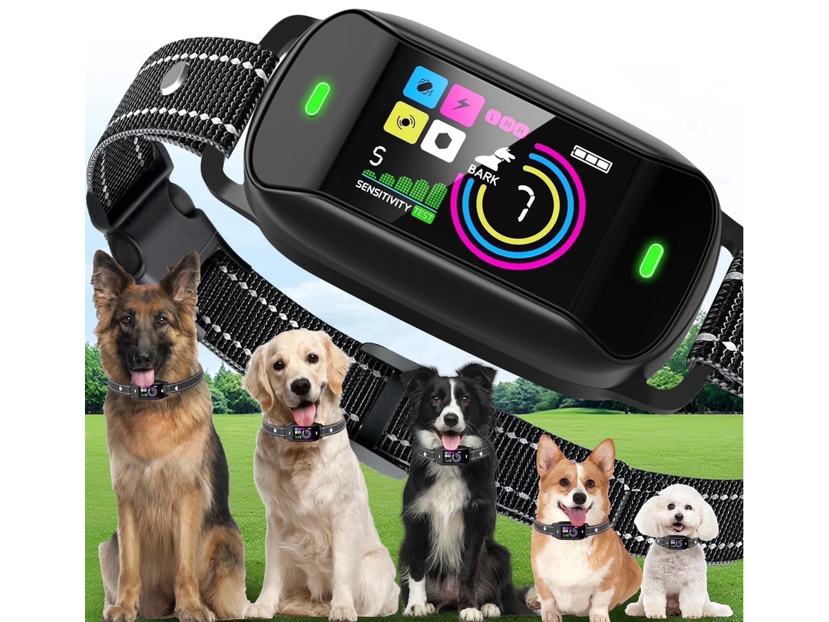 Smart Bark Control Collar AI Detection IP68 Waterproof Rechargeable