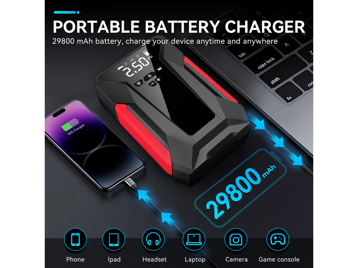 Car Jump Starter with Tire Inflator