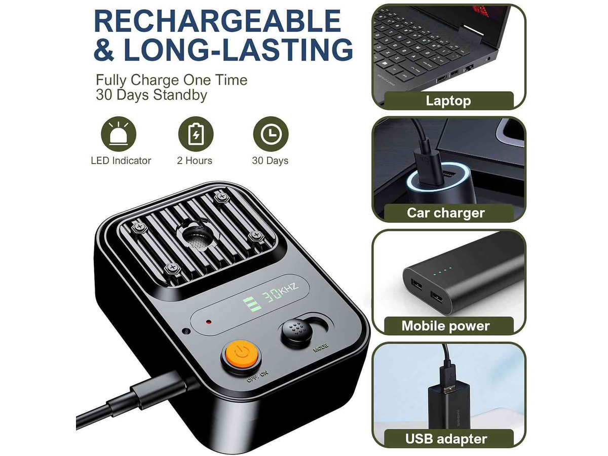 Ultrasonic Anti Barking Device Rechargeable Dog Bark Control 50FT Range