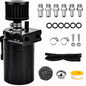 Universal Oil Catch Can Kit 300ML Aluminium Baffled Oil Separator with Breather Filter