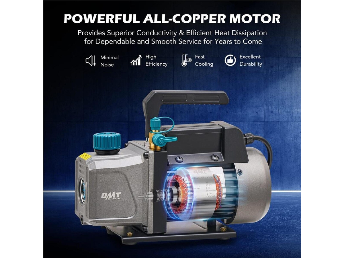 3.5CFM Vacuum Pump 1/4HP HVAC Air Conditioning Refrigeration Kit