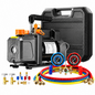 3.5CFM Vacuum Pump 1/4HP HVAC Air Conditioning Refrigeration Kit