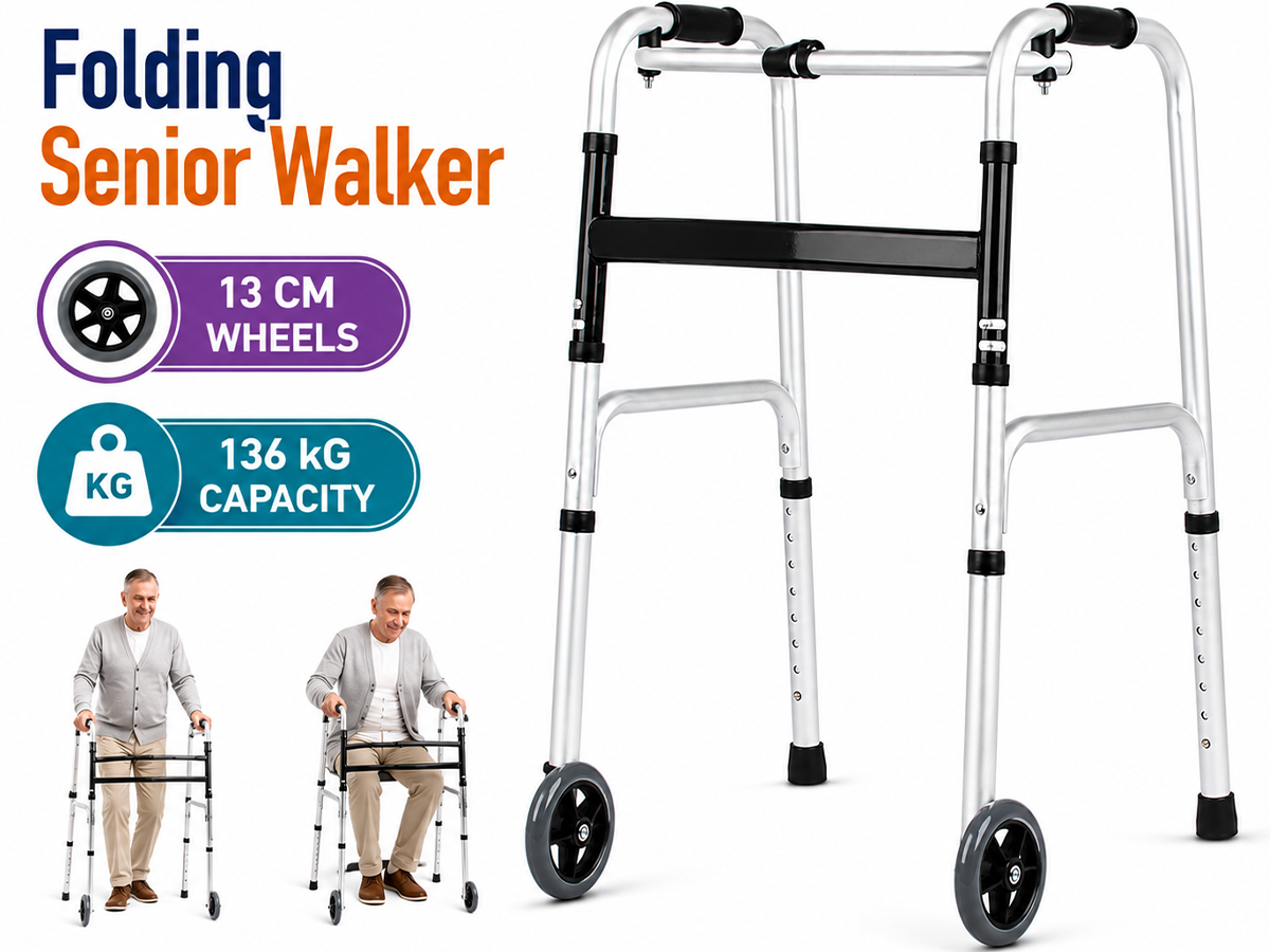Mobility Walker For Seniors Folding Aluminum Walking Frame