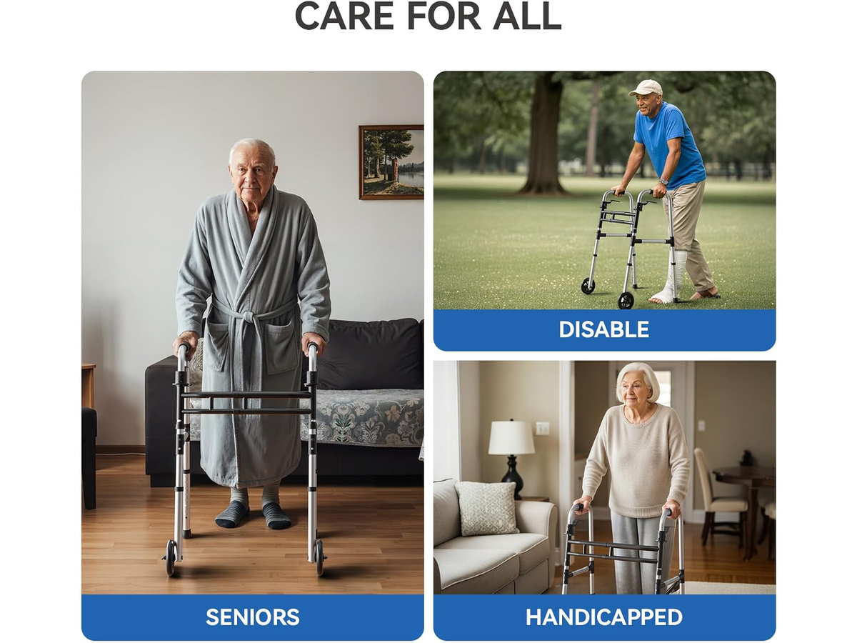 Mobility Walker For Seniors Folding Aluminum Walking Frame