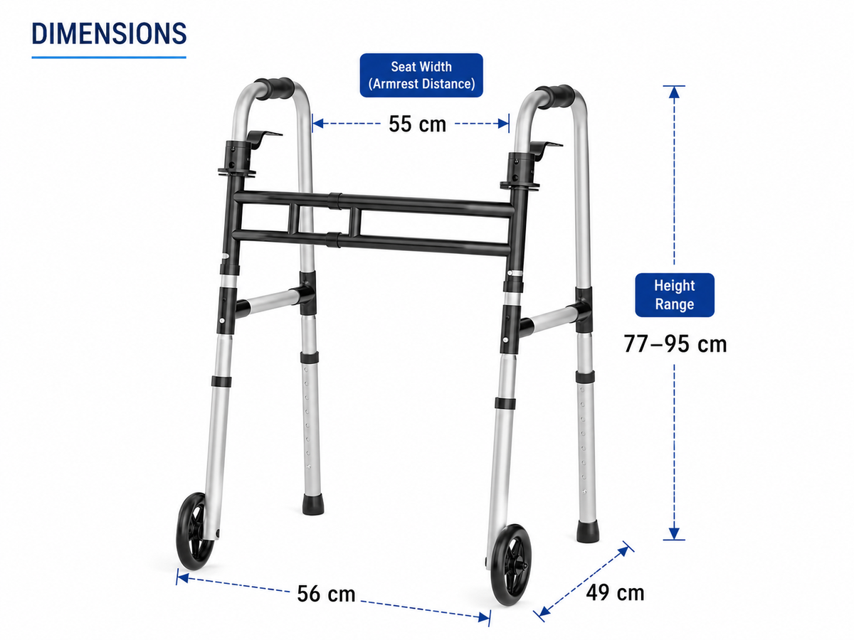 Mobility Walker For Seniors Folding Aluminum Walking Frame